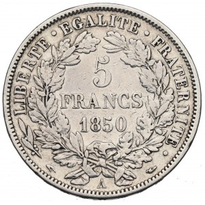 Francja, 5 franków 1850 A