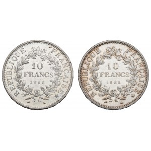 Francja, Zestaw 10 franków 1965-66