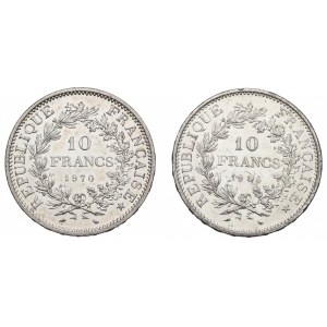 Francja, Zestaw 10 franków 1966-70