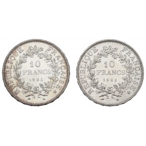 Francja, Zestaw 10 franków 1965-66