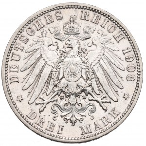 Germany, Preussen, 3 mark 1908