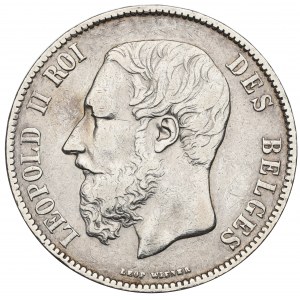 Belgia, 5 franków 1870