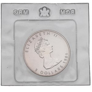 Kanada, 5 dolarów 1989 Maple leaf