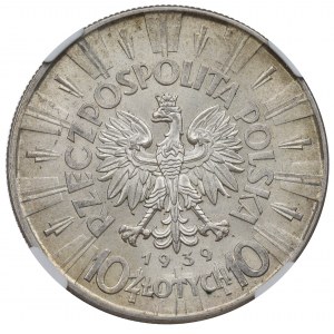 II Republic of Poland, 10 zloty 1939 Pilsudski - NGC MS62