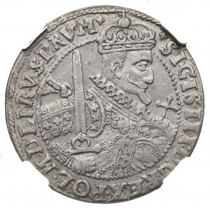 Sigismund III, 18 groschen 1623, Bromberg - NGC AU Details