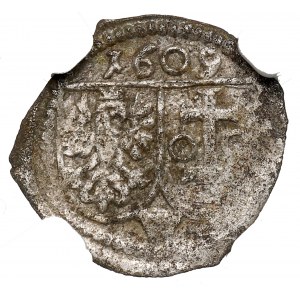 Zygmunt III Waza, Denar 1609, Wschowa - NGC UNC Details