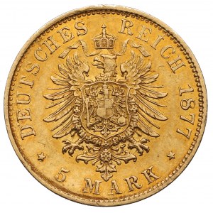 Germany, Haburg, 5 mark 1877