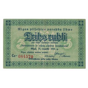 Łotwa (Ryga), 3 ruble 1919