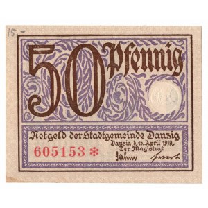 Gdańsk, 50 feningów 1919