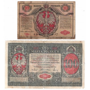 Zestaw, 100 mkp 1916 i 10 mkp 1917, Generał