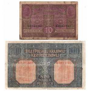 Zestaw, 100 mkp 1916 i 10 mkp 1917, Generał