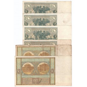 II RP, Zestaw banknotów 10 i 50 złotych