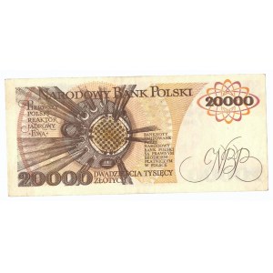 People's Republic of Poland, 20,000 zloty 1989 L