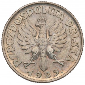 II RP, 1 złoty 1925 (z kropką), Lodnyn Kobieta i kłosy