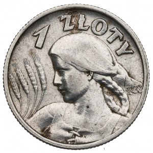 II RP, 1 złoty 1925 (z kropką), Lodnyn Kobieta i kłosy