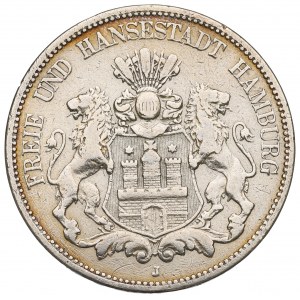 Germany, Hamburg, 5 mark 1875