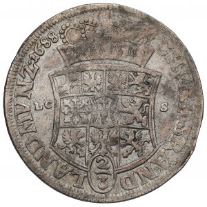 Niemcy, Brandenburgia-Prusy, Fryderyk III, Gulden 1688 - rzadkie popiersie