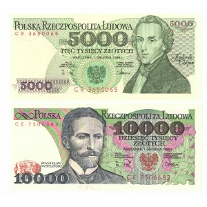 PRL, Zestaw 5000 i 10000 złotych 1988