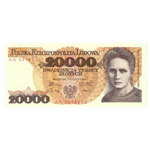 PRL, 20 000 złotych 1989 AN