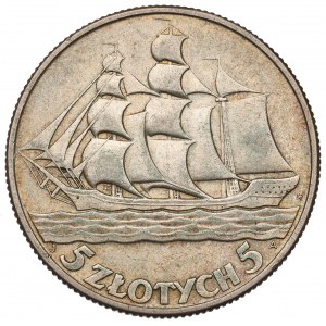 II RP, 5 złotych 1936 Żaglowiec