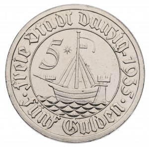 Free City of Danzig, 5 gulden 1935