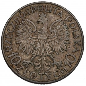 II RP, 10 złotych 1932 BZM Głowa kobiety