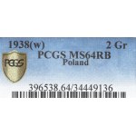 II RP, 2 grosze 1938 - PCGS MS64 RB