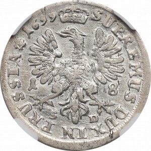 Germany Preussen, 18 groscehn 1699, Konigsberg - NGC AU53