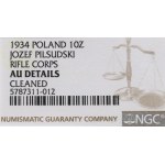 II Republic of Poland, 10 zloty 1934 Riffle eagle - NGC AU Details