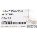 Poland under Russia, 30 kopecks=2 zloty 1836 MW - NGC XF Details