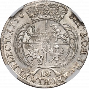 Saxony, Friedrich August II, 18 groschen 1756 - NGC AU58