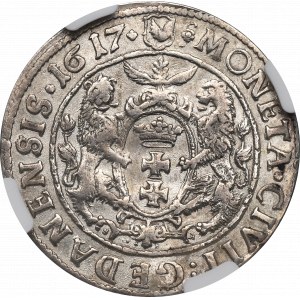 Sigismund III, 18 groschen 1617, Danzig - NGC AU Details