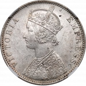 Indie brytyjskie, 1 Rupia 1901, Bombaj - NGC UNC Details