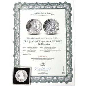 III RP, Numizmat Ort gdański Zygmunta III Wazy