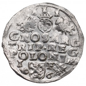Zygmunt III Waza, Trojak 1596, Lublin - leżąca cyfra daty