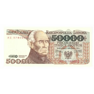 PRL, 50000 złotych 1989 AC
