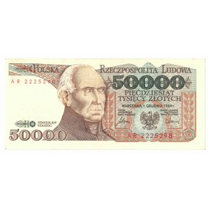 PRL, 50000 złotych 1989 AR