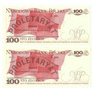 PRL, Zestaw 100 złotych 1976 CU - 2 egzemplarze