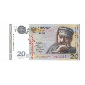 III RP, 20 złotych 2018 Piłsudski