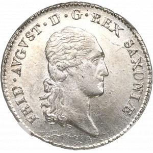 Niemcy, Saksonia, 1/6 talara 1808 - NGC MS63