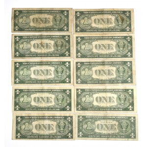 USA, set of banknotes 1 dollar