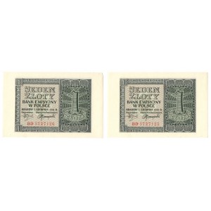 GG, Zestaw 1 złoty 1941 BD - kolejne numery