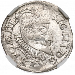 Sigismund III, 3 groschen 1597, Posen - NGC AU Details