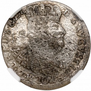 Saxony/Poland, Friedrich August II, 6 groschen 1761, Danzig - NGC AU Details
