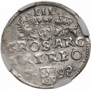 Sigismund III Vasa, 3 groschen 1598, Fraustadt - NGC AU53