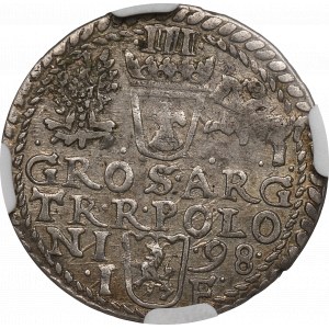 Sigismund III, 3 groschen 1598, Olcusia - NGC AU53