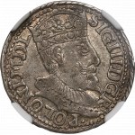 Zygmunt III Waza, Trojak 1598, Olkusz - nieopisany POLONI NGC AU53