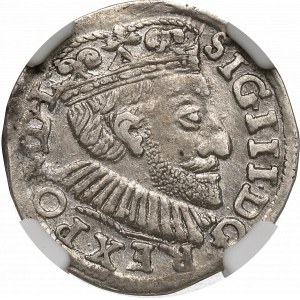 Sigismund III, 3 groschen 1591, Posen - NGC AU55