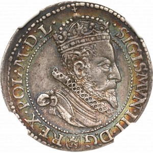 Zygmunt III Waza, Szóstak 1599 Malbork - mała głowa NGC AU55