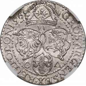 Zygmunt III Waza, Szóstak 1596 Malbork - NGC UNC Details